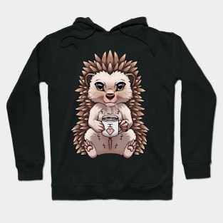 Cute Hedgehog I love you holding mug of tea, coffee, or hot chocolate Hoodie